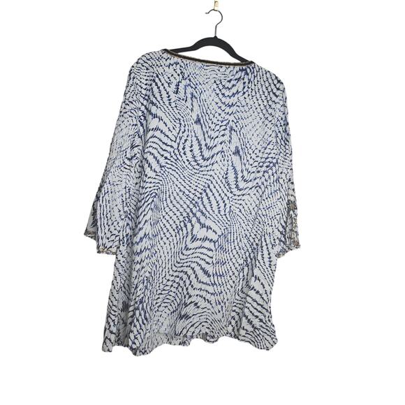 NEW Soft Surroundings XL South Beach Tunic Blue Beaded Coastal Tunic Boho - Picture 4 of 4